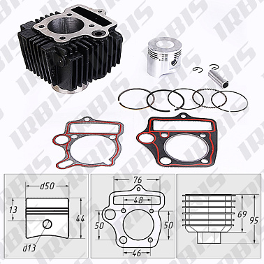 Цилиндро-поршневая группа 4Т 150FMG 100см3 D50; DELTA, ALPHA