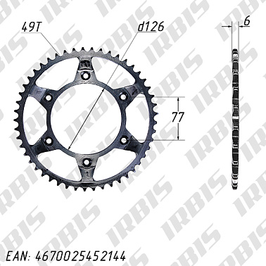 Звезда ведомая (520-49T) (6x77) D125; KAYO K6