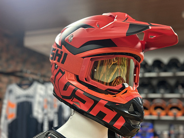 Шлем кроссовый HETOSHI OF836 EXOSS CROSS PRO MX289 цв.Красный с черными вставками Матовый р.XS